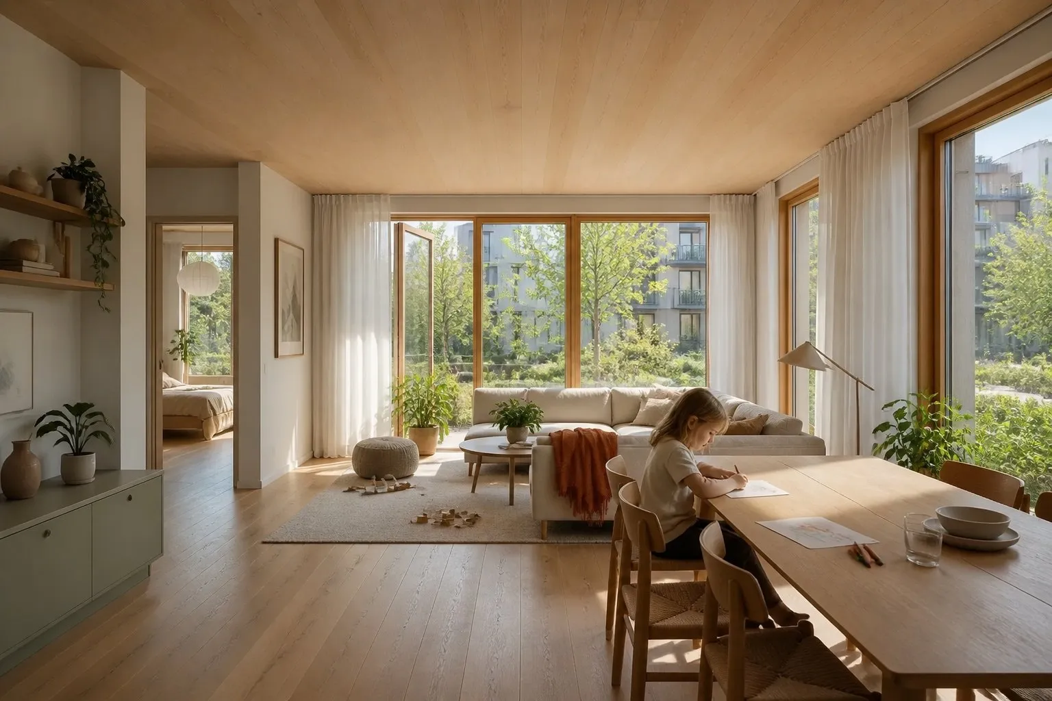 Three-Bed Family Through Home concept interior